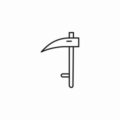 curved hand scythe icon sign vector