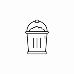 metal trash can icon sign vector