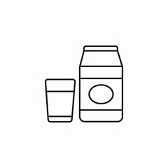 milk carton glass icon sign vector