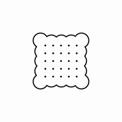 square scalloped biscuit icon sign vector
