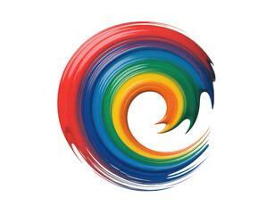 Obraz premium Abstract Rainbow Swirl on White