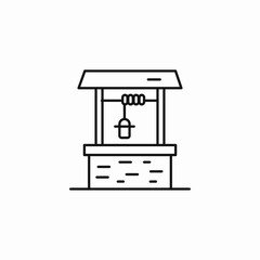 traditional water well icon sign vector