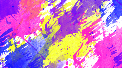 Watercolor splashes. Colorful watercolor paint splashes background PNG with transparent texture, abstract artistic ink stains pattern for web, print, textile, posters, packaging, creative design