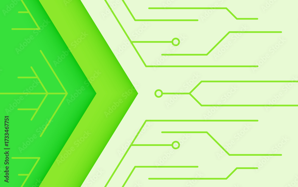 Poster abstract green vector background with line elements as a technology or business design concept