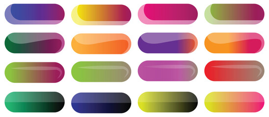 Modern Gradient Web UI Buttons Collection &ndash; Rectangular Gradient UI UX Vector Elements