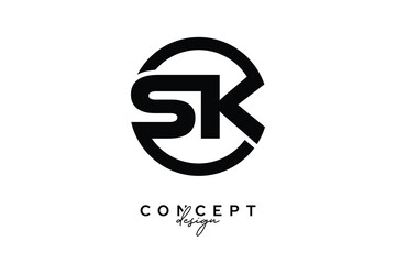 SK Creative Circle Monogram Logo Design – Modern Branding Concept