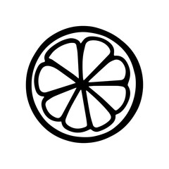 Orange slice doodle vector icon