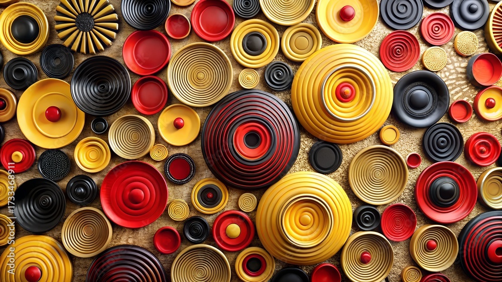 Wall mural colorful round objects arranged in a pattern