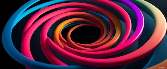 Interlocking, swirling lines create a hypnotic, impossible circle illusion,  minimalist,  contemporary