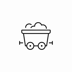 coal mining cart icon sign vector