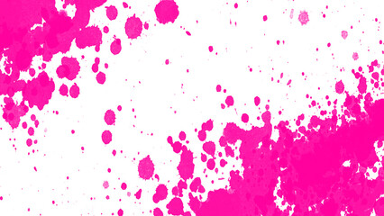 Naklejka premium Watercolor splashes. Pink watercolor paint splashes background PNG with transparent texture, abstract artistic ink stains pattern for web, print, textile, posters, packaging, creative design project