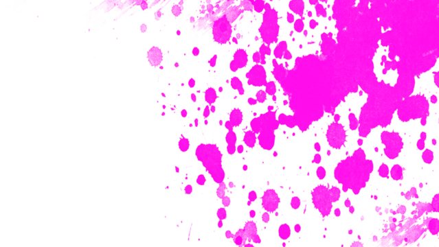 Watercolor splashes. Pink watercolor paint splashes background PNG with transparent texture, abstract artistic ink stains pattern for web, print, textile, posters, packaging, creative design projects