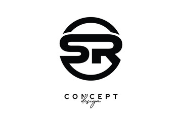 Obraz premium SR Creative Circle Monogram Logo Design – Modern Branding Concept