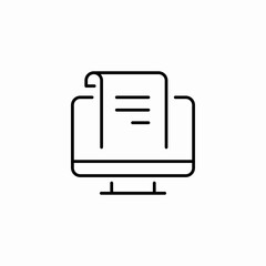 monitor screen document icon sign vector