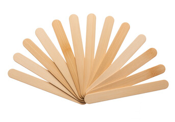 Wooden Sticks Isolated on White - Craft and Medical Supplies