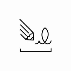 pencil writing signature icon sign vector