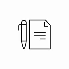 pen and document icon sign vector