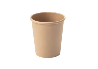 Empty Brown Cardboard Cup Isolated on White Background