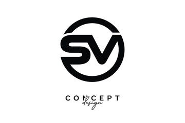 SV Creative Circle Monogram Logo Design – Modern Branding Concept