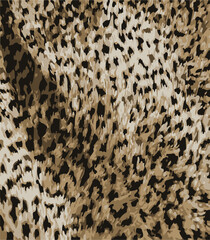 Leopard print. Vector seamless pattern. Animal skin background with black and brown spots on beige backdrop. Abstract exotic safari texture. Jaguar, leo, puma cheetah fur pattern. Repeat design