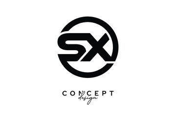 SX Creative Circle Monogram Logo Design – Modern Branding Concept