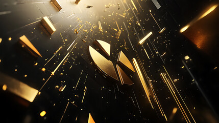 Ultra-realistic golden finance background with stock market graphs, money, gold bars, candlestick charts, luxury infographic design.