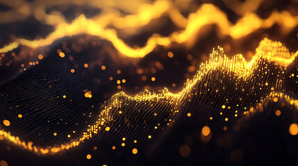 Ultra-realistic golden finance background with stock market graphs, money, gold bars, candlestick charts, luxury infographic design.