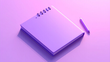Purple notebook on pastel background
1
