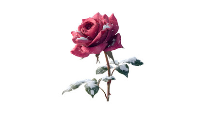 Frosty Pink Rose, isolated on transparent background