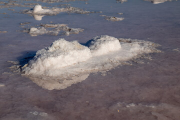 Fototapeta premium Salt formation on lake surface