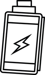 minimal battery charge icon illustration on transparent background