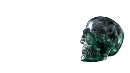 Glass Skull Profile, isolated on transparent background