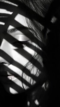 The shadow of a woman 's face