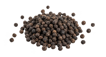 Black Peppercorns Closeup On Black