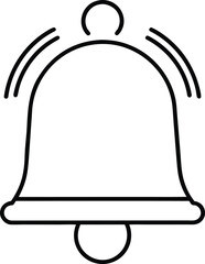 minimal notification bell illustration on transparent background