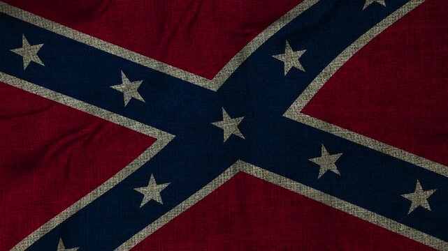 Confederate flag animation seamless loop. 4k