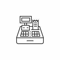 cash register receipt icon sign vector