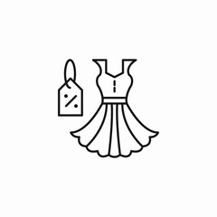 dress sale discount icon sign vector