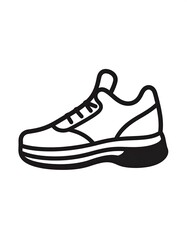 Simple black and white athletic shoe graphic