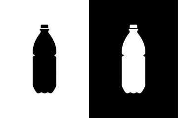 Water Bottle Logo on Black and White Background.