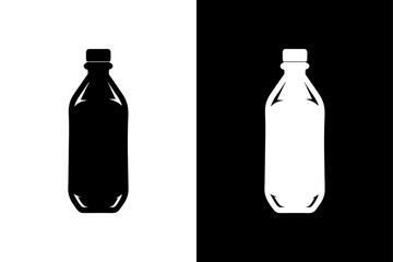 Flat Water Bottle Graphic – Monochrome Style.