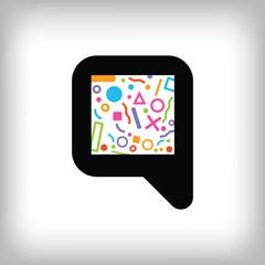 Logo in modern speech bubble. Communication, chat, artistic logo template.