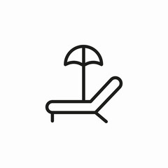 beach lounge chair icon sign vector
