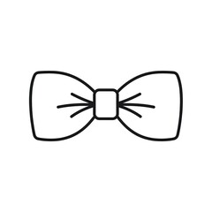 Simple black line bow tie