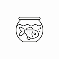 fishbowl goldfish pet icon sign vector