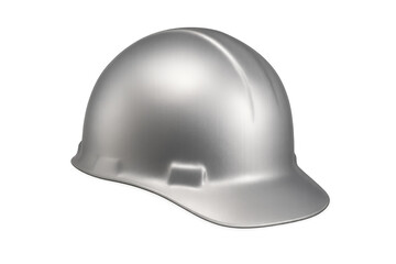 Fototapeta premium Silver hard hat for construction and worker safety