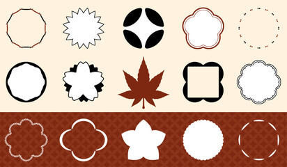 使える花シルエットの和風フレーム