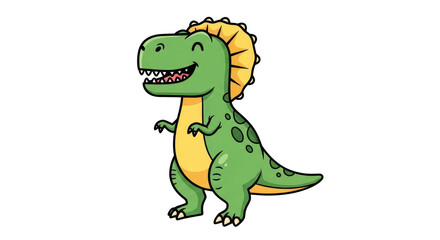 Obraz premium Smiling dinosaur standing tall ready for adventure