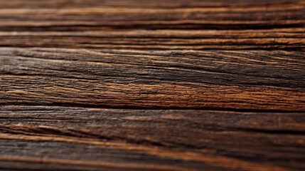 Fototapeta premium Close-up of an aged wooden surface with prominent grain patterns,