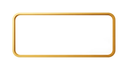 Golden rectangular frame isolated on transparent background, perfect for adding a touch of elegance and sophistication to any design or presentation